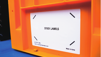 포장박스에 부착된 STICK LABEL 라벨홀더